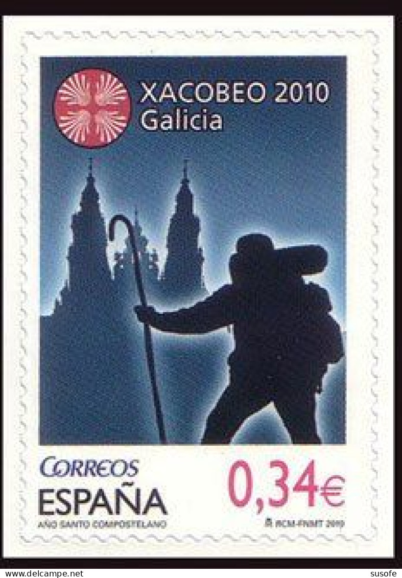 España 2010 Edifil 4565 Sello ** XACOBEO Año Santo Compostelano Peregrino Y Catedral De Santiago Compostela (Coruña) - Unused Stamps