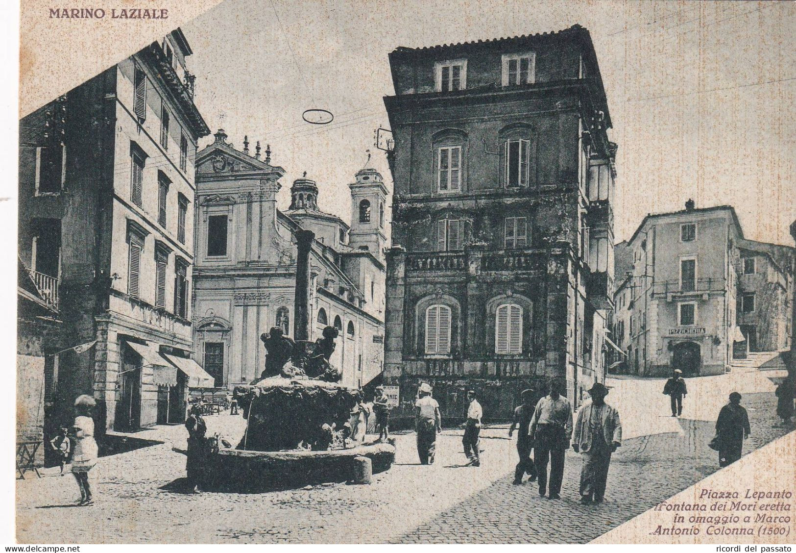 Cartolina Marino Laziale ( Roma ) Piazza Lepanto - Sonstige & Ohne Zuordnung