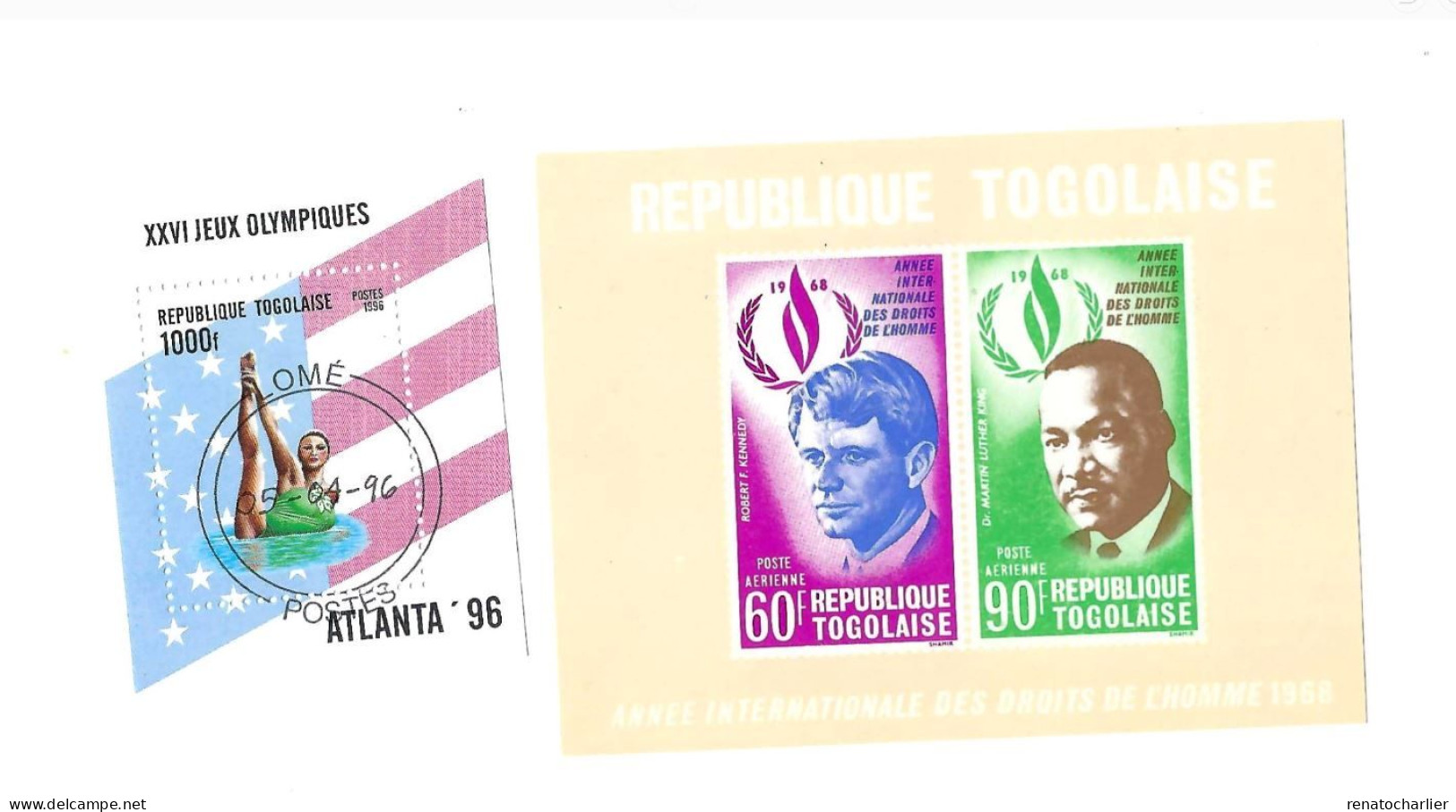 Collection De 9 BF MNH Et Oblitérés. (Chats,alunissage,ONU,football,Noël,) - Togo (1960-...)
