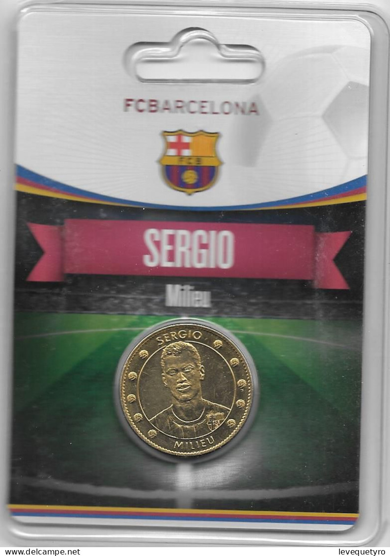 Médaille Touristique Arthus Bertrand AB Sous Encart Football Barcelone Saison 2011 2012 Sergio - Non-datés