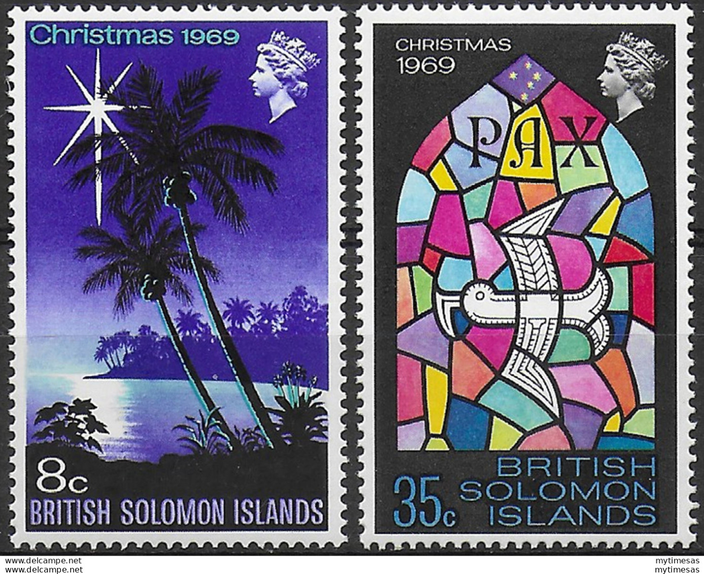 1969 British Solomon Islands Christmas 2v. MNH SG N. 189/90 - Autres & Non Classés