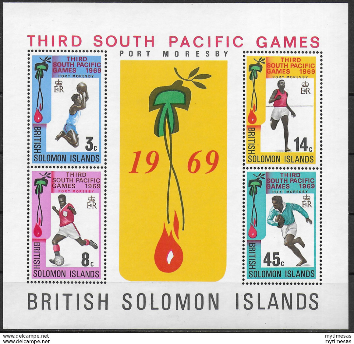 1969 British Solomon Islands South Pacific Games MS MNH SG N. 188 - Sonstige & Ohne Zuordnung