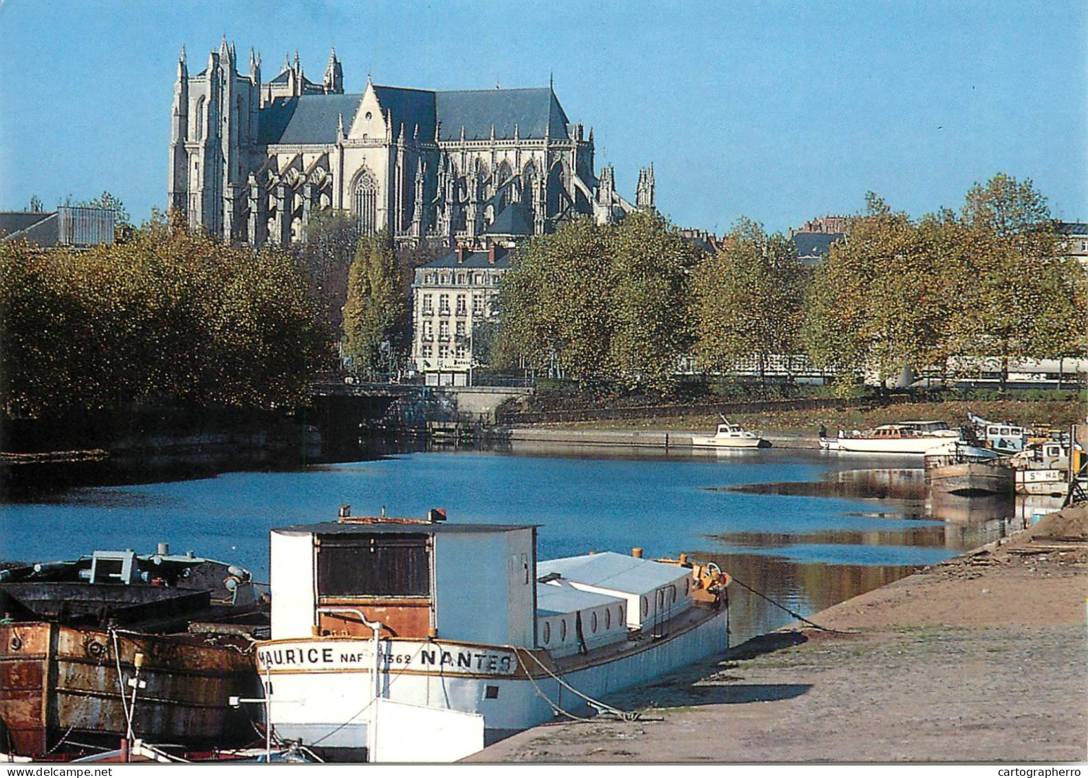 Navigation Sailing Vessels & Boats Themed Postcard Nantes Loire Cathedrale Chanel - Zeilboten