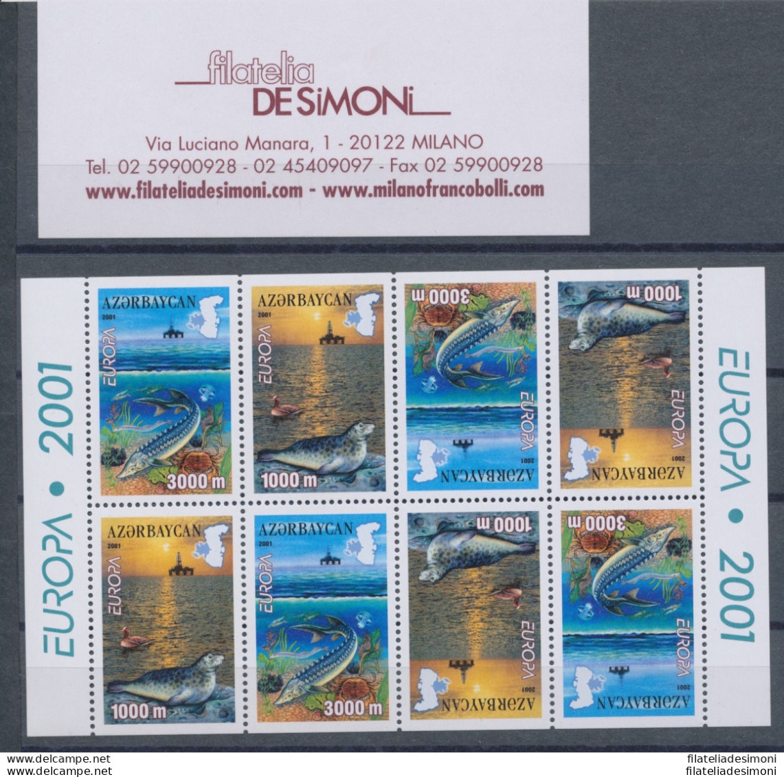 2001 EUROPA CEPT Azerbaigian/Azerbaycan  Minifoglio  &quot;Acqua&quot;  MNH** - Andere & Zonder Classificatie