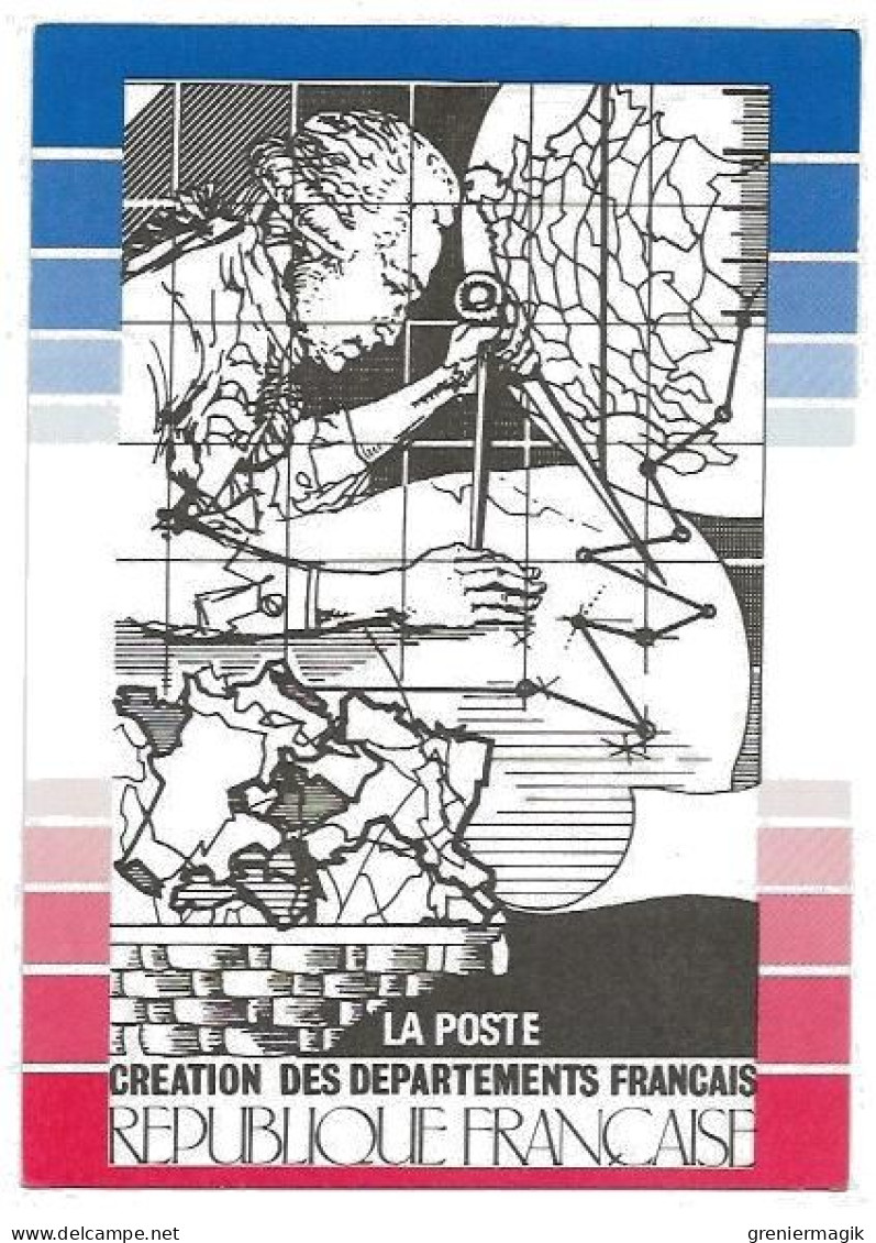 1990 Cachet 200 Ans Du Département Bastia (Corse) Sur N°2638 (Hymans) Sur Carte Gravure Du Poinçon Original Du Timbre - Cachets Provisoires