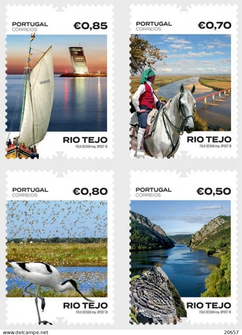 Portugal 4332/36 Rio Tejo, Pont, Cheval, Oiseau, Archéologie - Brücken