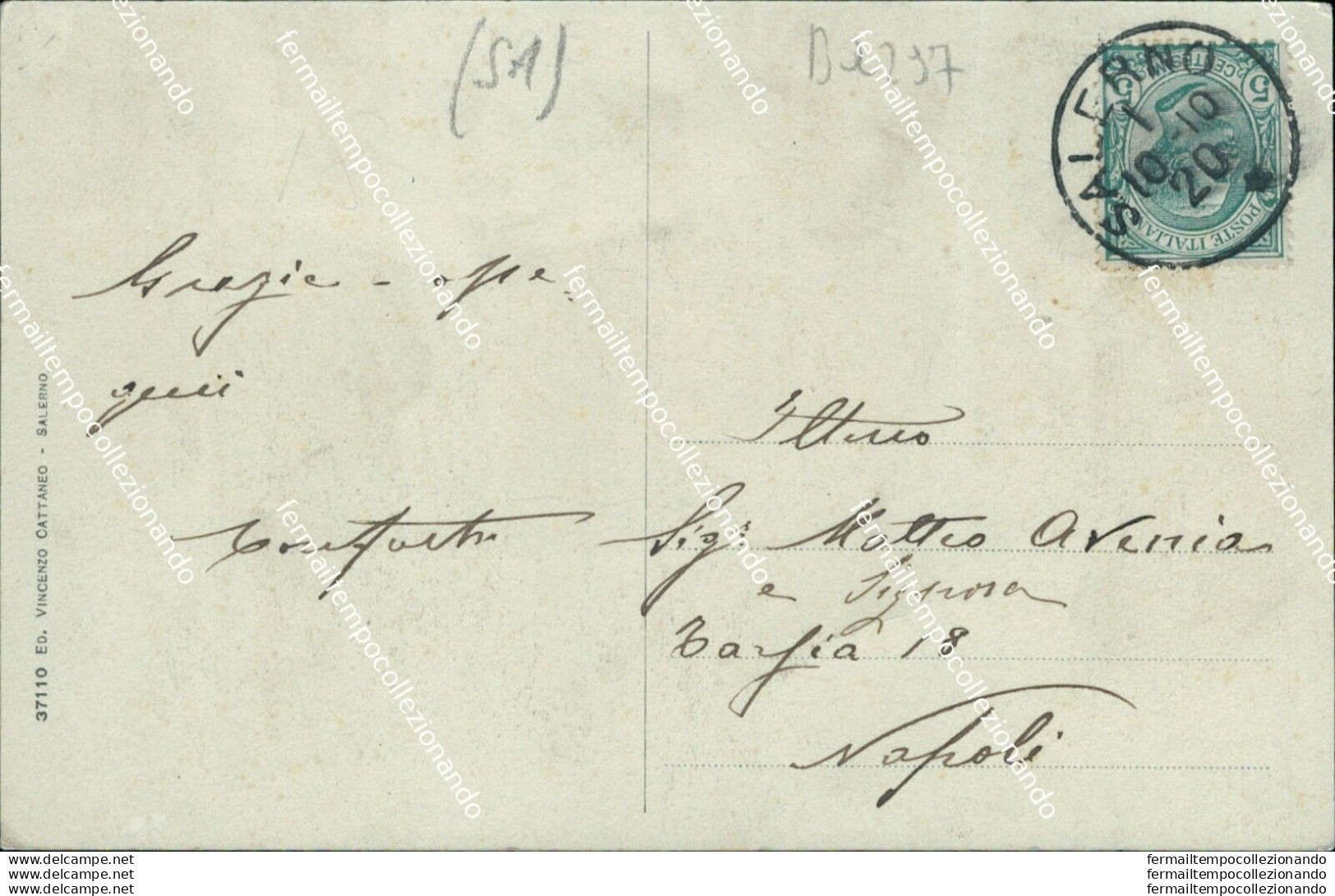 Bq297 Cartolina Salerno Citta' 1920 - Foggia