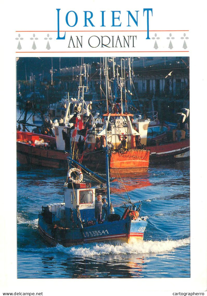 Navigation Sailing Vessels & Boats Themed Postcard Lorient An Oriant Fishing Boat - Zeilboten