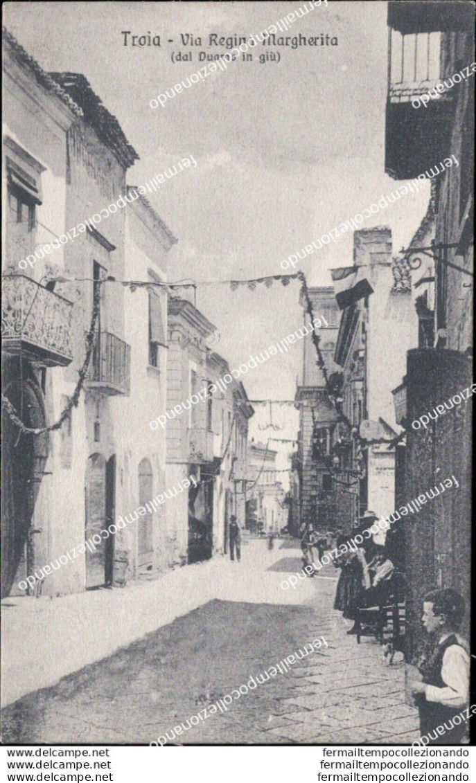 Au291 Cartolina Troia Via Regina Margherita Provincia Di Foggia - Foggia