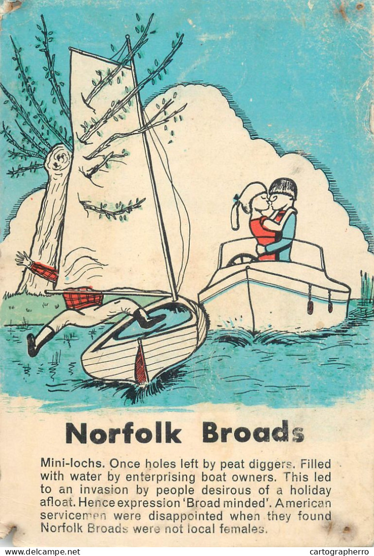 Navigation Sailing Vessels & Boats Themed Postcard Norfolk Broads - Zeilboten