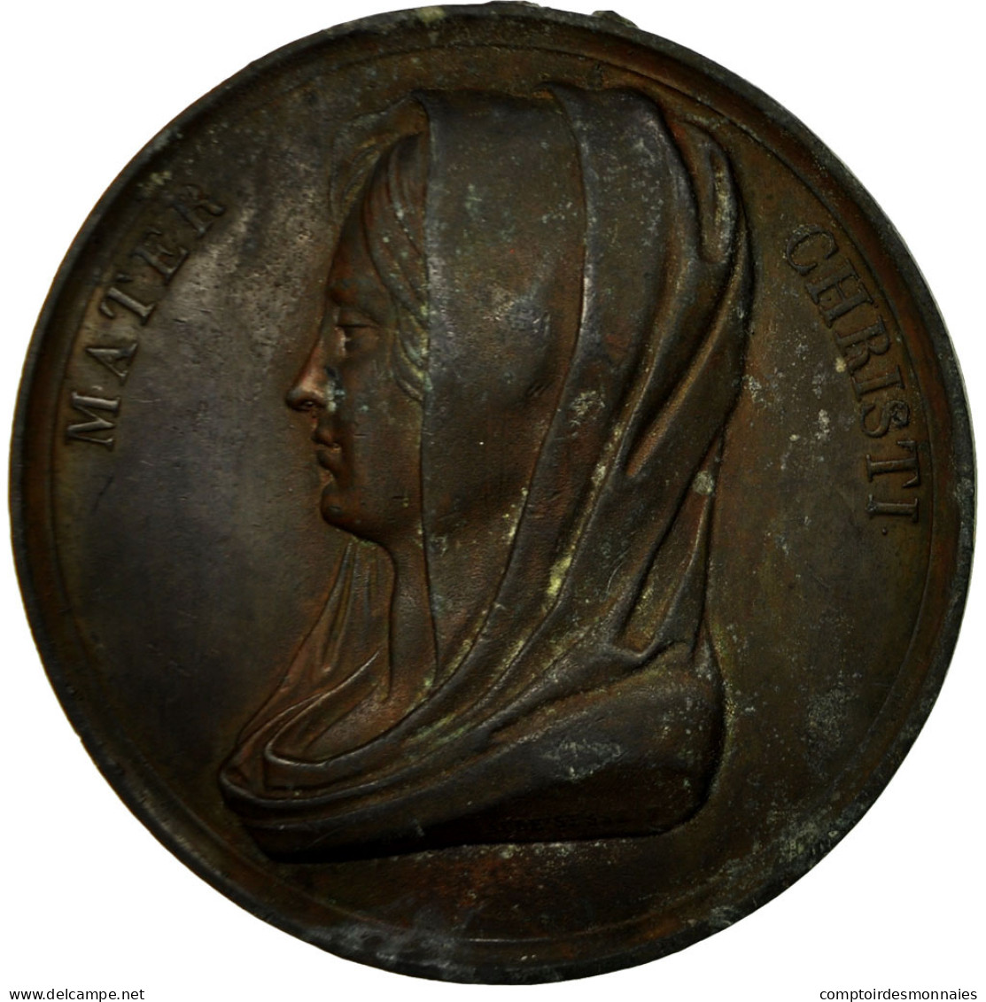 France, Médaille, Salvator Mundi, Mater Christi, Aubessus, TB+, Bronze - Autres & Non Classés