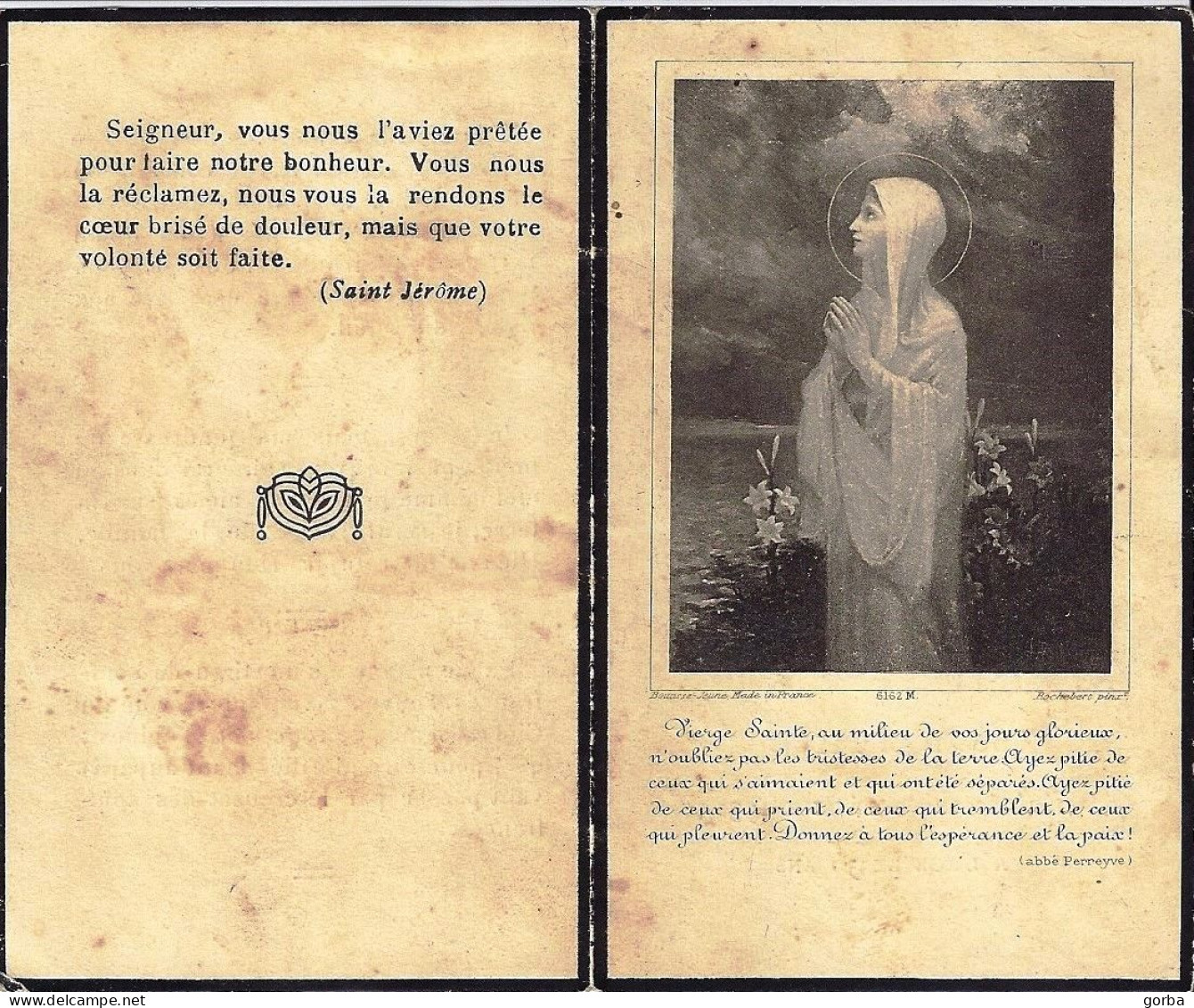*Image Pieuse Double -  Faire Part Décès Deuil Souvenir - Ed Bouasse Jeune - M.SARDA 1930 - Images Religieuses