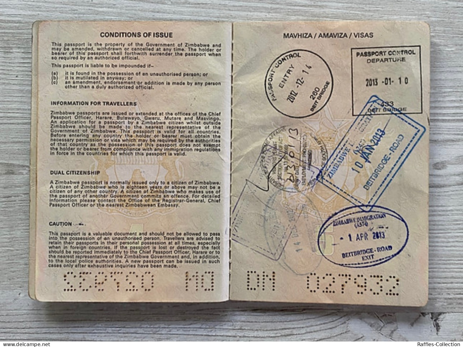 Zimbabwe Passport Passeport Reisepass Pasaporte Passaporto - Historische Dokumente