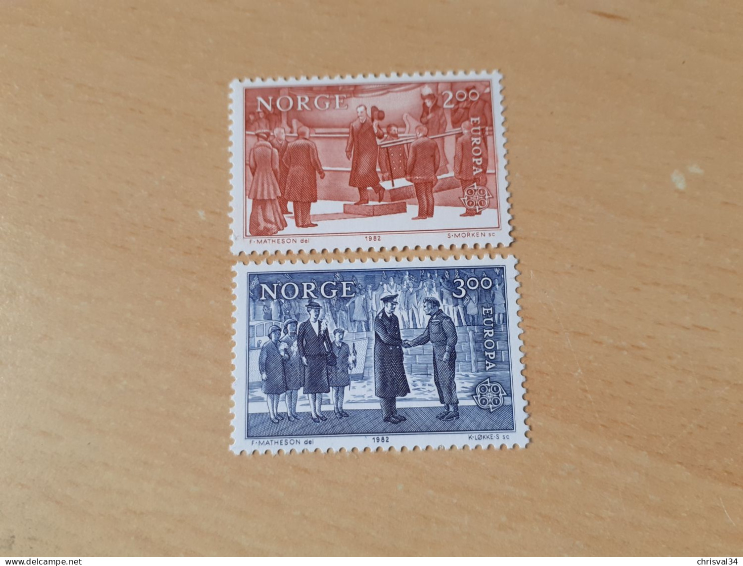 TIMBRES  NORVEGE   EUROPA   1982    N  821  /  822   COTE  4,50  EUROS   NEUFS  LUXE** - 1982