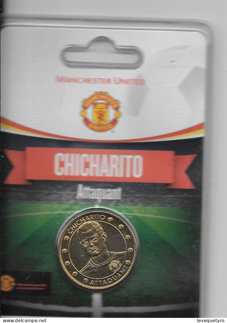 Médaille Touristique Arthus Bertrand AB Sous Encart Football Manchester United  Saison 2011 2012 Chicharito - Zonder Datum