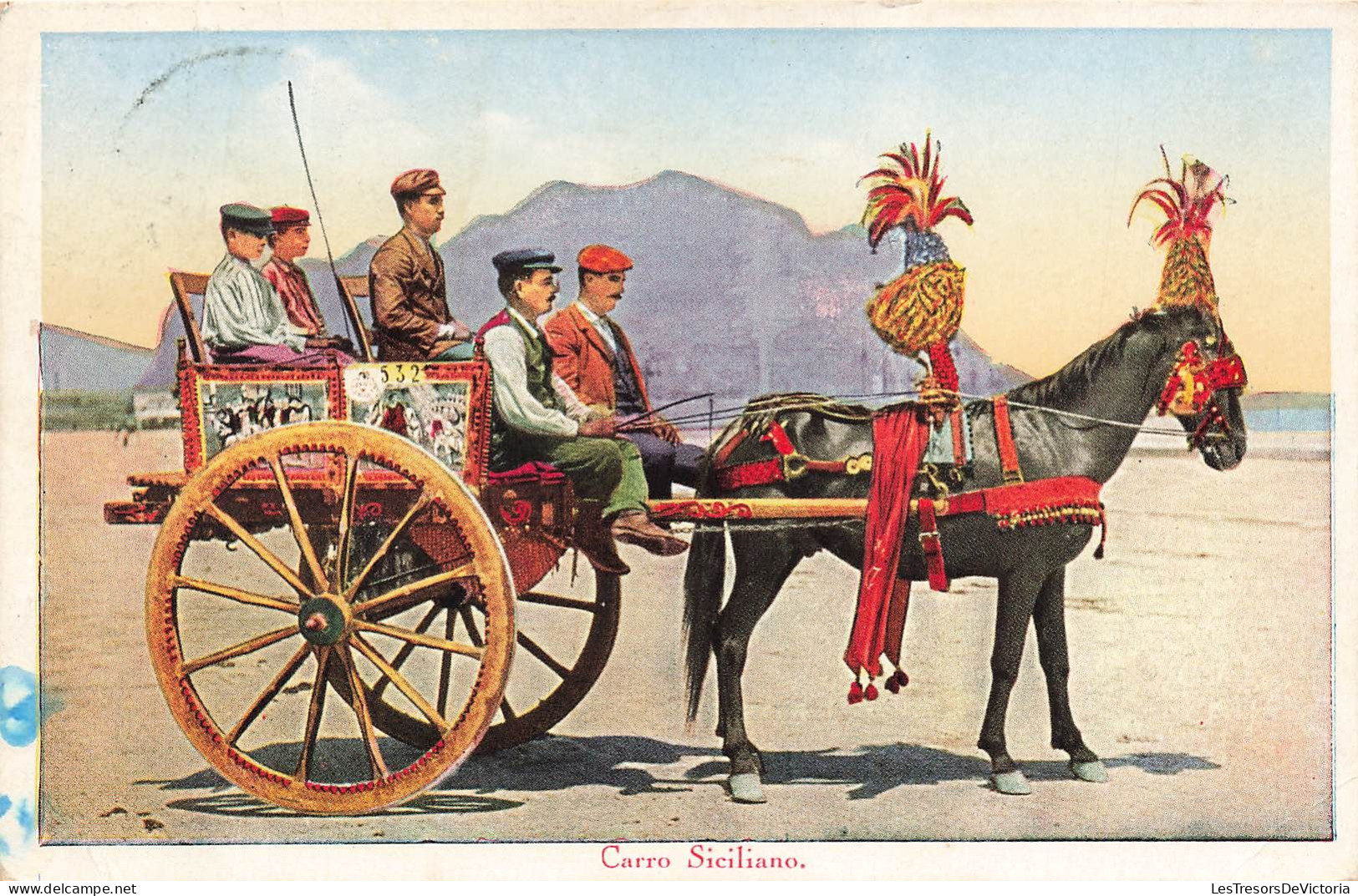 ITALIE - Sicilia - Palermo - Carro Siciliano - Carosse Sicilienne Tirée Par Un Cheval - Ornement- Carte Postale Ancienne - Palermo