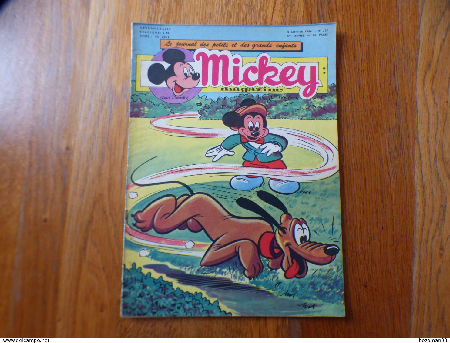JOURNAL MICKEY BELGE  N° 275 Du 12/01/1956 COVER MICKEY ET PLUTO + BELLE ET LE CLOCHARD - Journal De Mickey