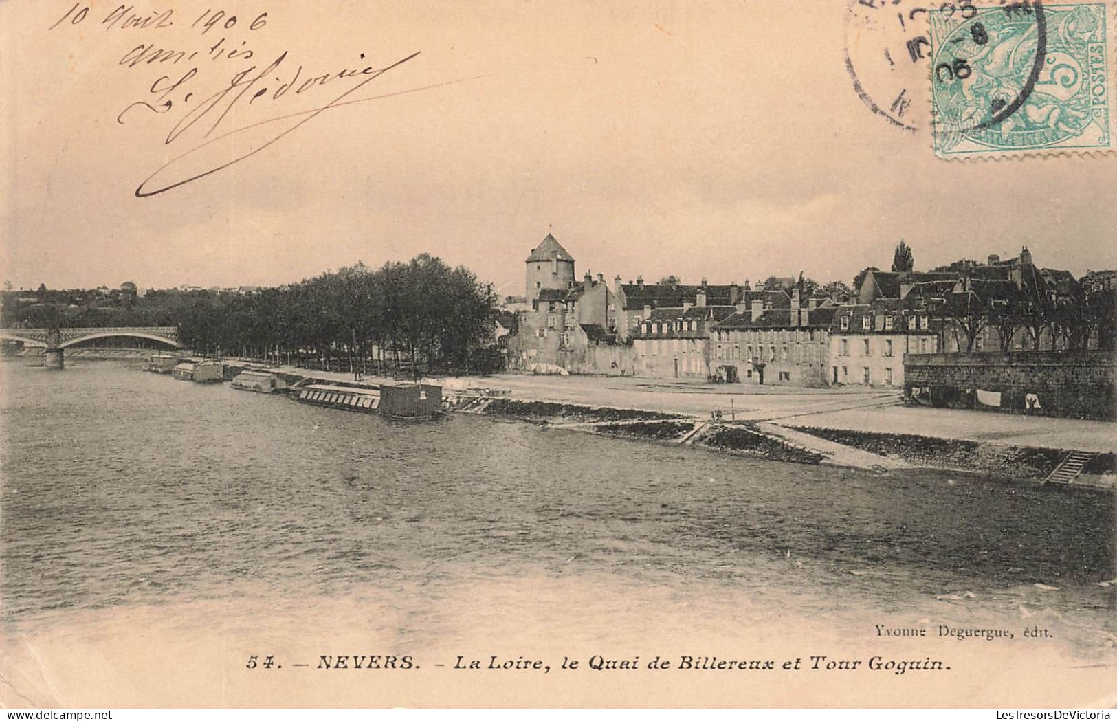 FRANCE - Nevers - La Loire - Le Quai De Billereux Et Tour Goguin - Carte Postale Ancienne - Nevers