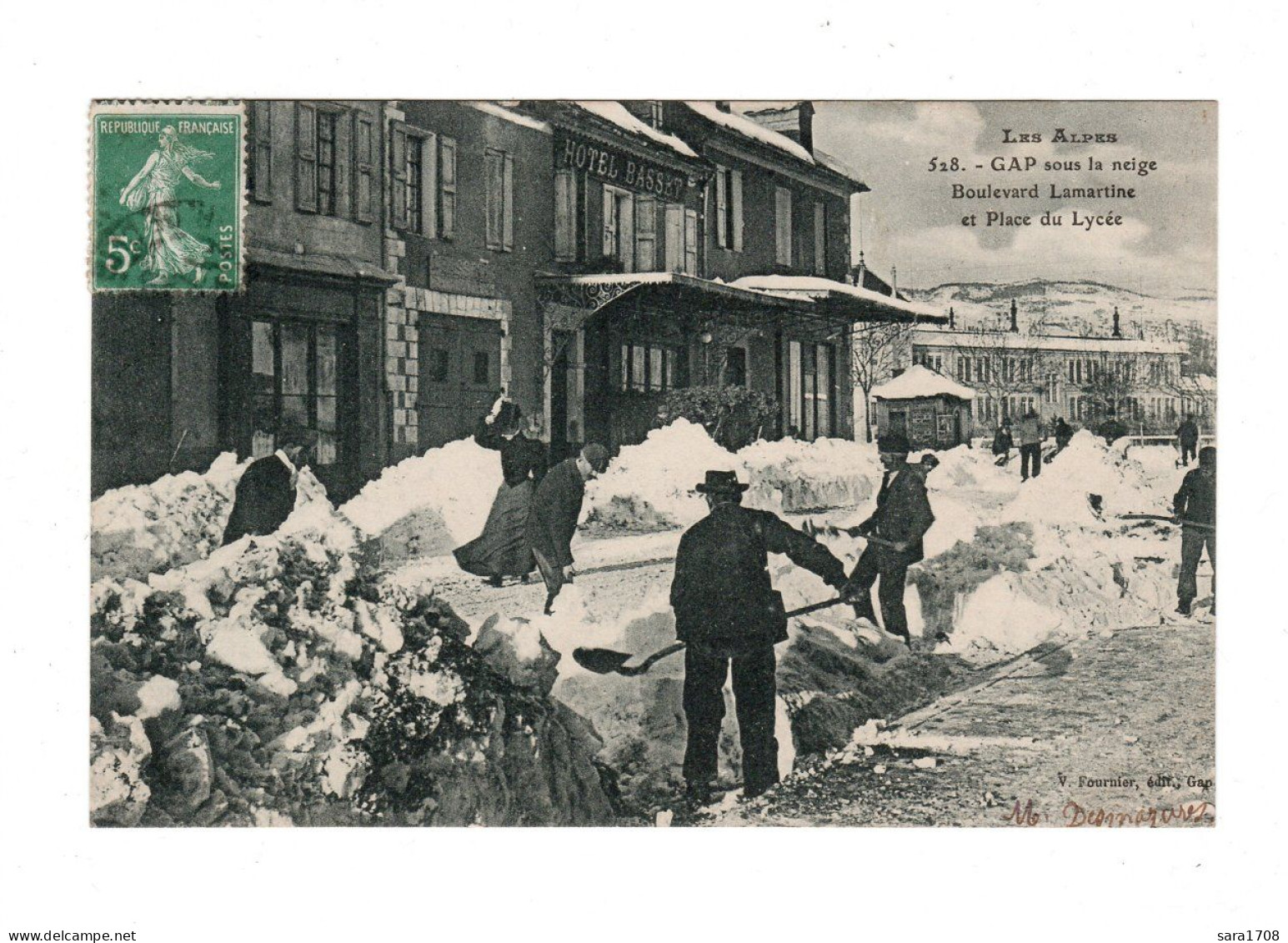 05 GAP, Sous La Neige, Boulevard Lamartine Et Place Du Lycée.  - Gap