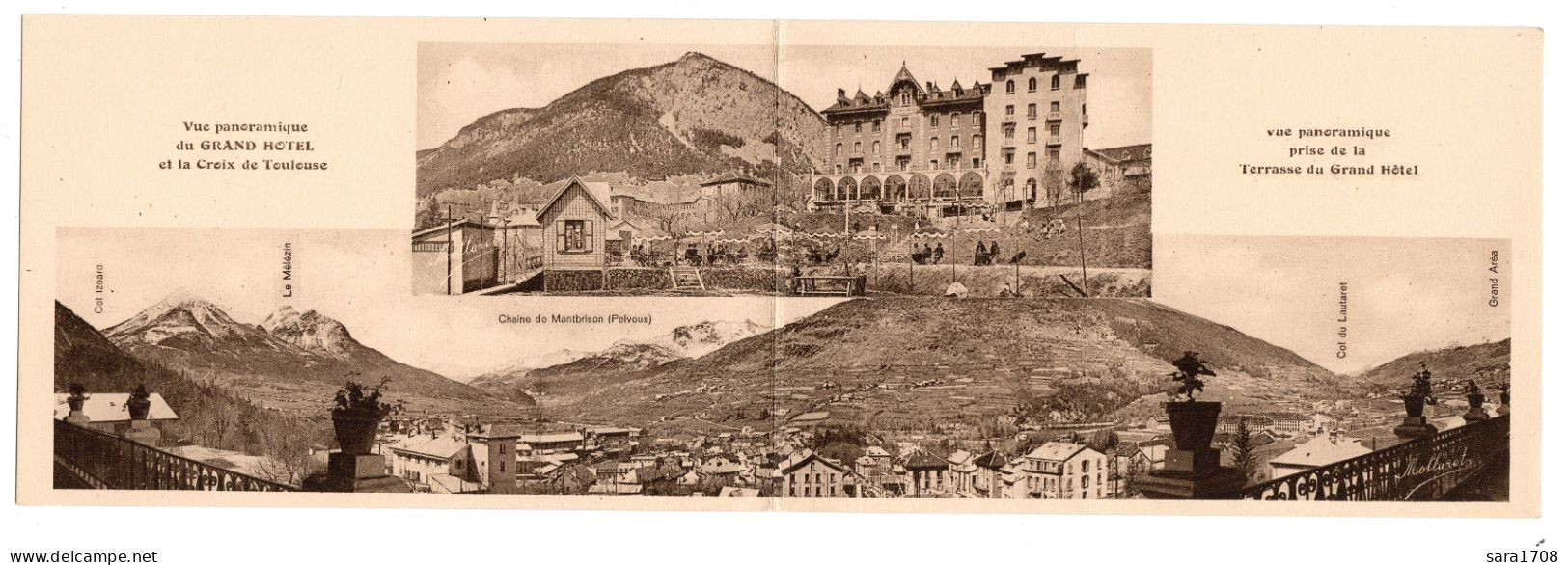 05 BRIANCON, Grand Hôtel BONNABEL, Double CPA Panoramique? FORMAT 28 X 9. 2 SCAN. - Briancon