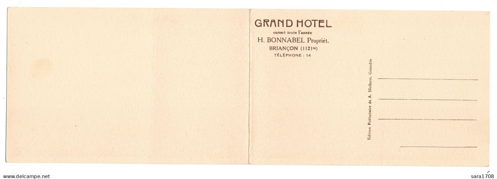 05 BRIANCON, Grand Hôtel BONNABEL, Double CPA Panoramique? FORMAT 28 X 9. 2 SCAN. - Briancon