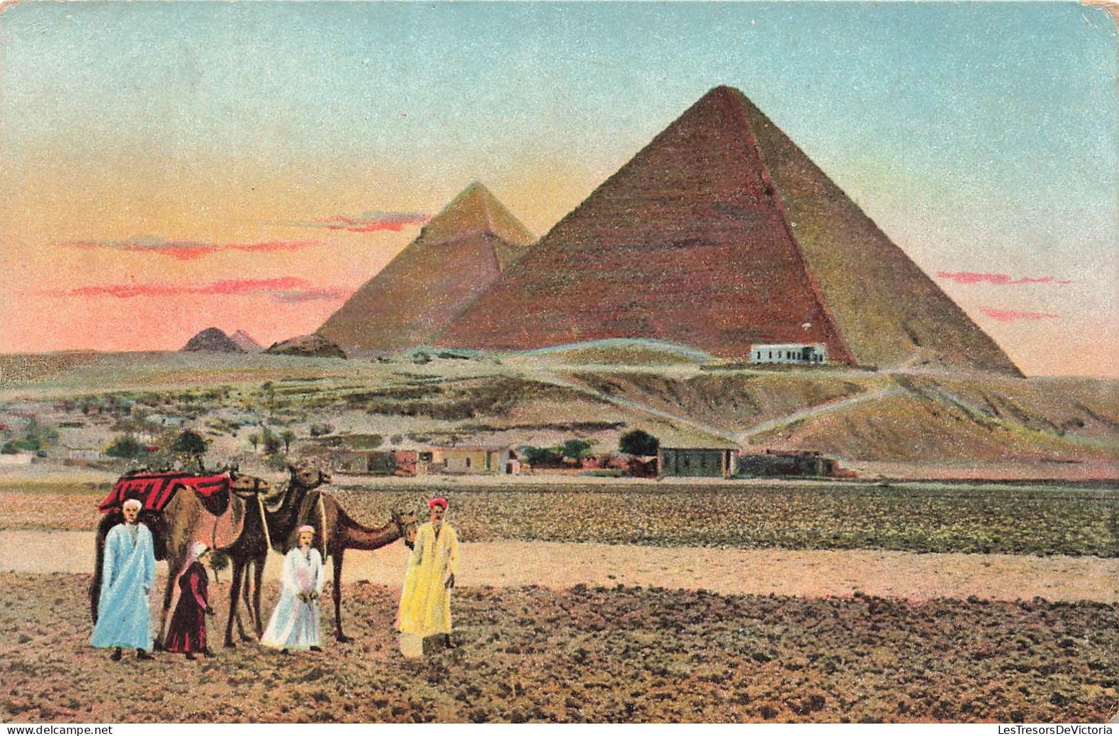 EGYPTE - Egypte - Vue Sur Les Pyramides De Guizeh - Animé - Colorisé - Carte Postale Ancienne - Guiza