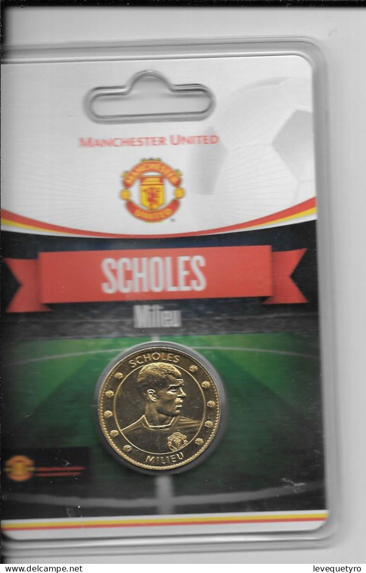 Médaille Touristique Arthus Bertrand AB Sous Encart Football Manchester United  Saison 2011 2012 Scholes - Zonder Datum