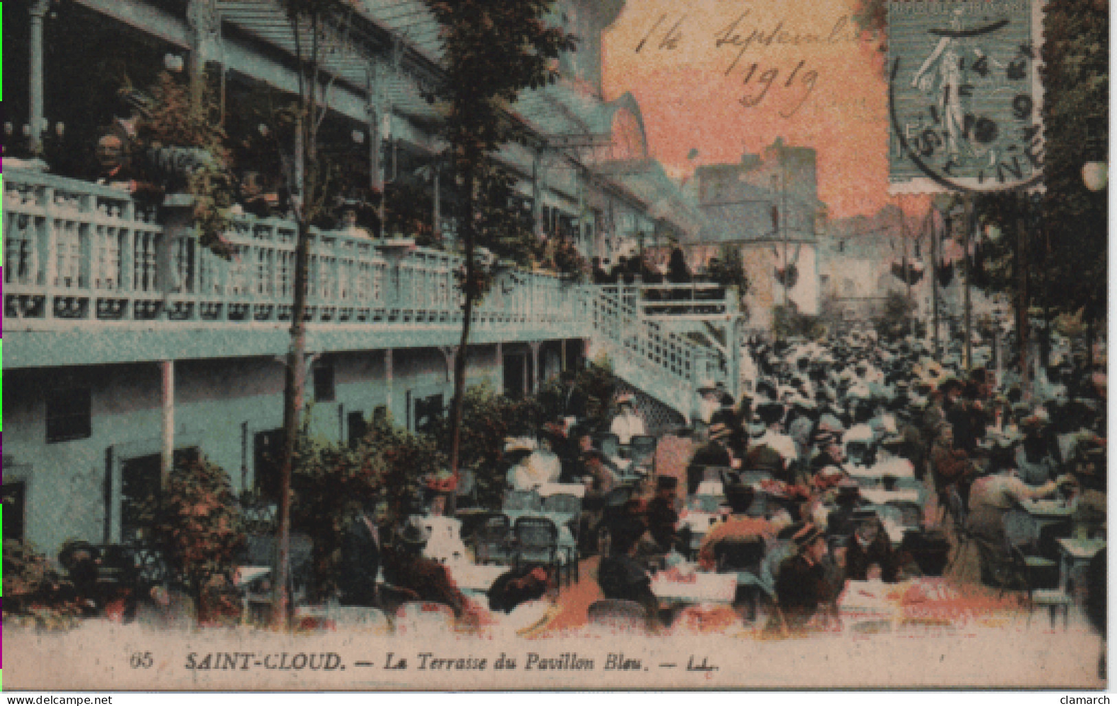 HTS DE SEINE-Saint-Cloud-La Terrasse Du Pavillon Bleu (colorisé) LL 65 - Saint Cloud