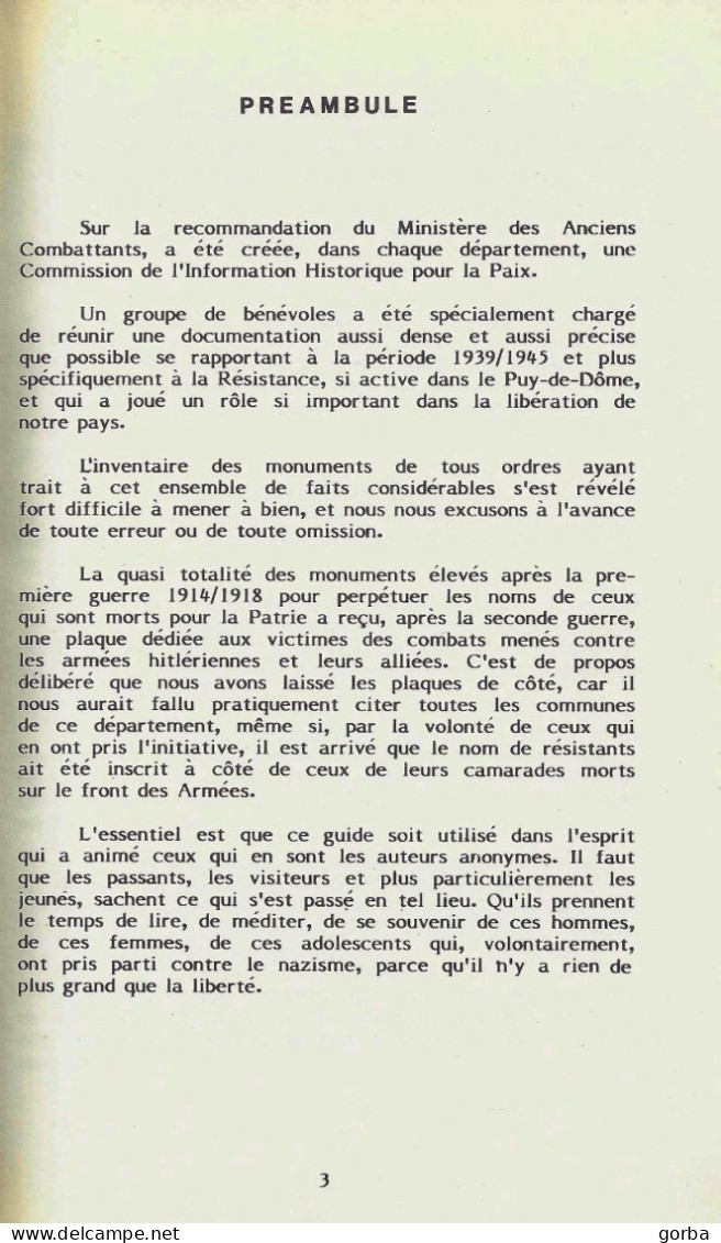 *Ici Sont Tombés Par La Commission D'information Historique Pour La Paix - Puy De Dôme (63) - History