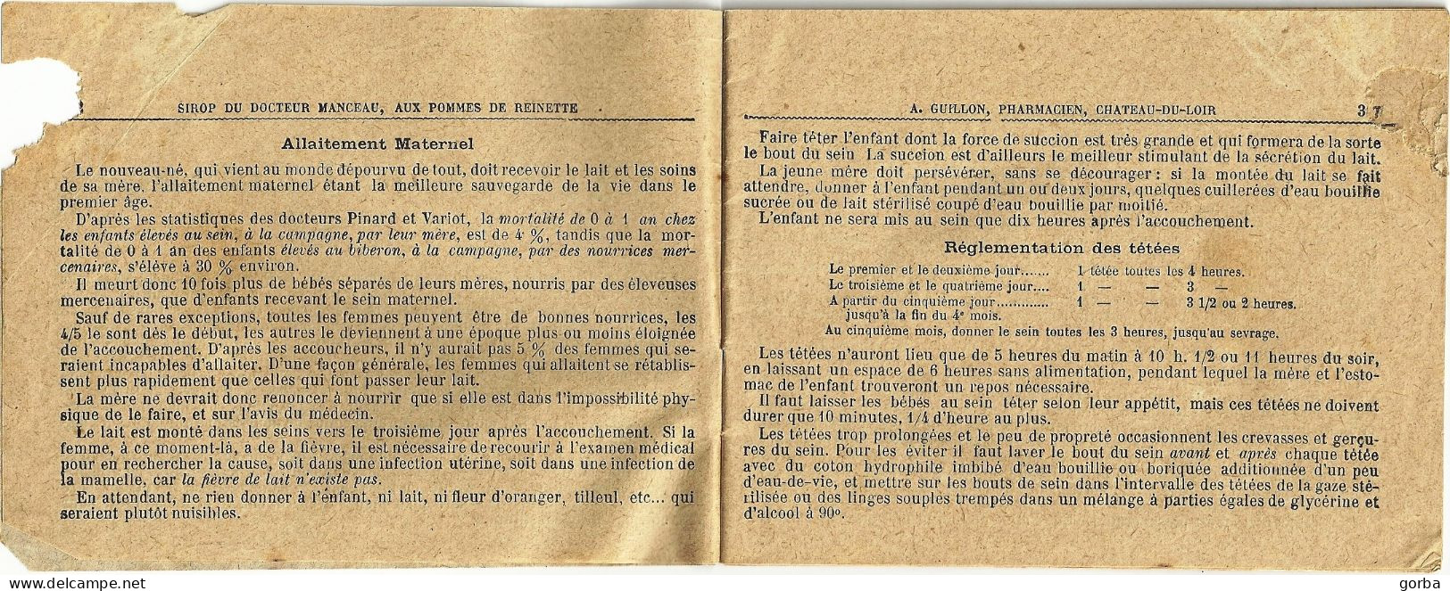 *Original Livret De 40 Pages Sur Les Principes D'hygiène Infantile - Labo Manceau à Château Du Loir (72) RARE - Health