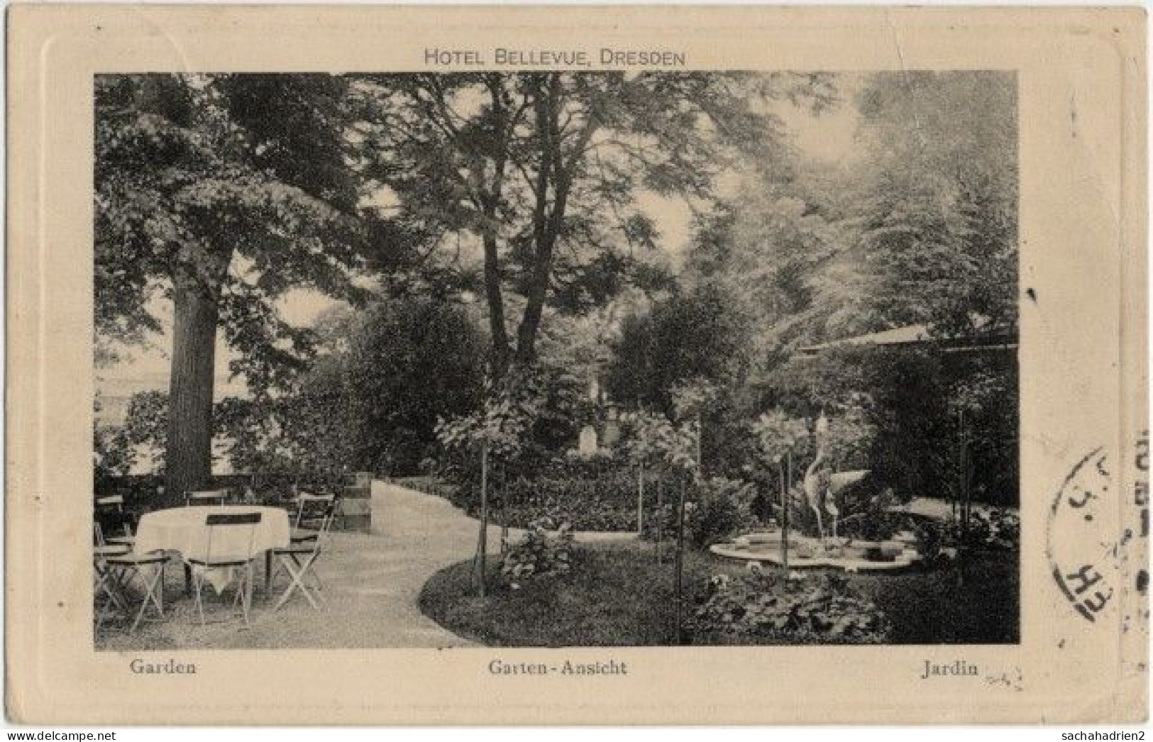 DRESDEN. Hotel Bellevue. Garten-Ansicht. 3628 - Dresden