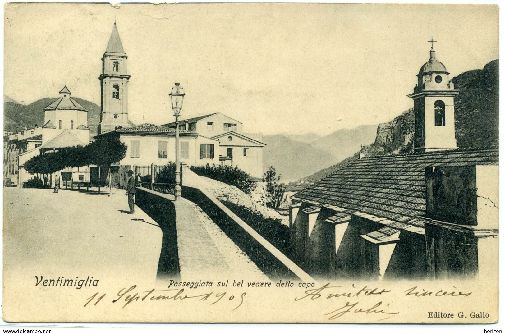 G.182  VENTIMIGLIA - Imperia - Passeggiata Sul Bel Vedere Detto Capo - 1909 - Otros & Sin Clasificación