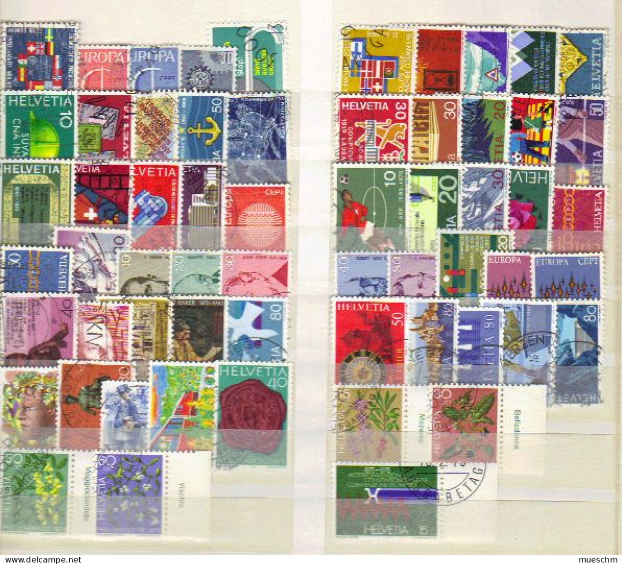 Schweiz, 1966-1975, Lot Mit 60 Briefmarken, Gestempelt (10645X) - Sammlungen