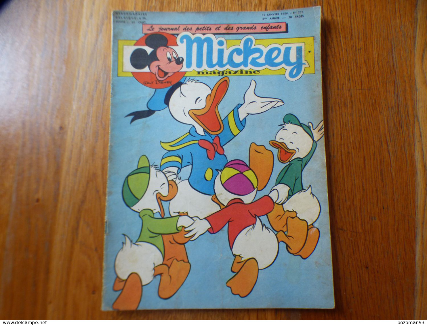 JOURNAL MICKEY BELGE  N° 276 Du 19/01/1956 COVER DONALD ET SES NEVEUX + BELLE ET LE CLOCHARD - Journal De Mickey