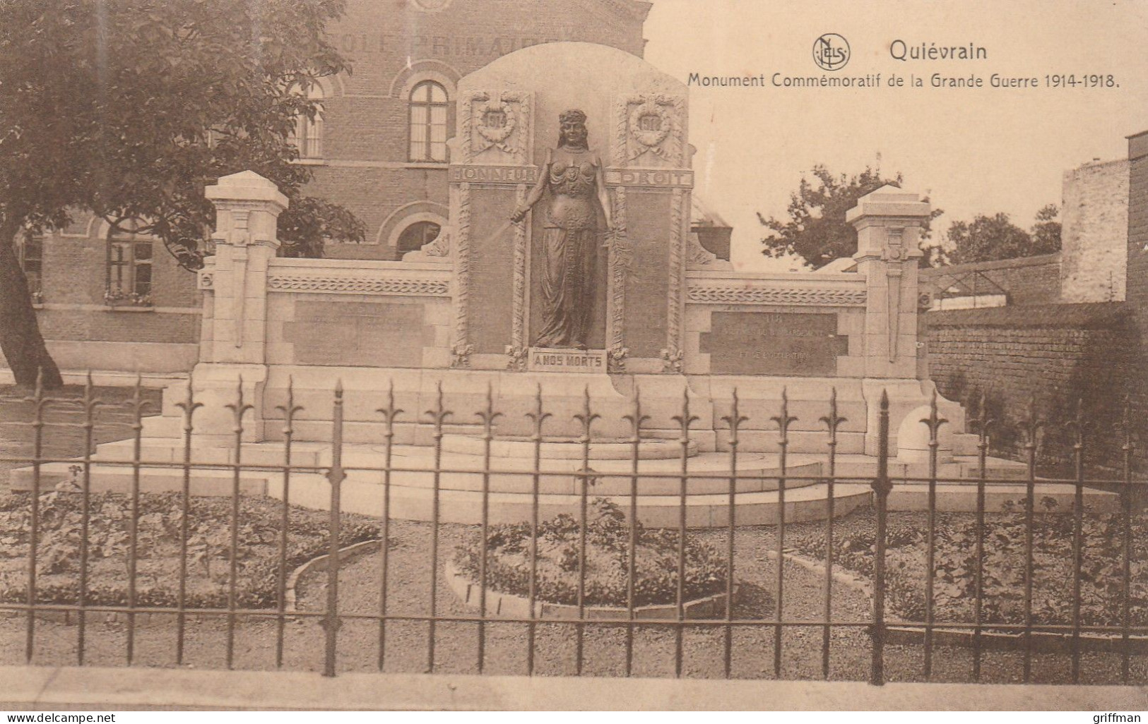 QUIEVRAIN MONUMENT AUX MORTS DE LA GRANDEGUERRE 1914-1918 TBE - Quievrain