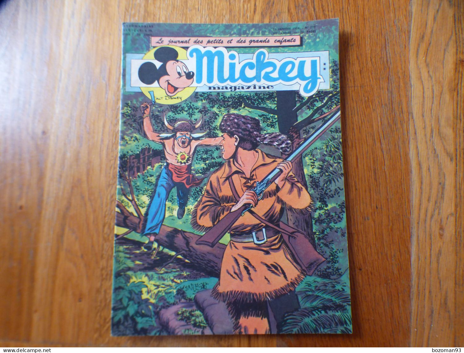 JOURNAL MICKEY BELGE  N° 277 Du 26/01/1956 COVER DAVY CROCKETT + BELLE ET LE CLOCHARD - Journal De Mickey