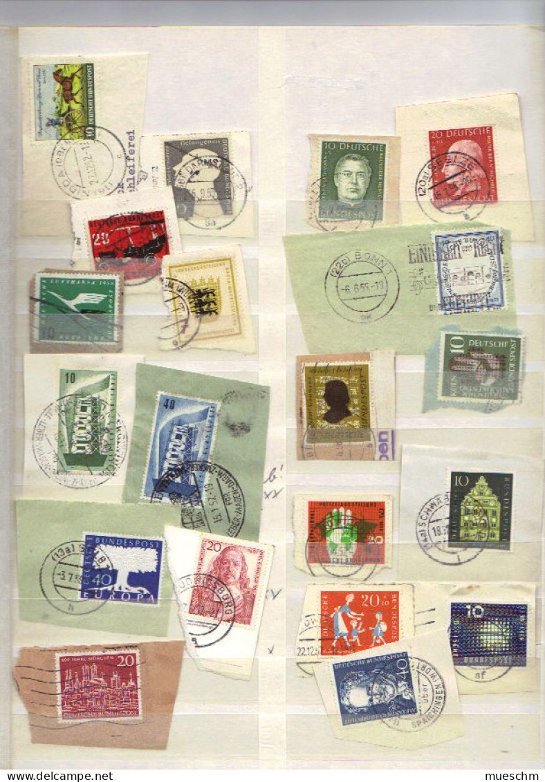 Deutschland, 1952-1959, 20 Briefstücke, Hoher Katalogwert (10653X) - Colecciones
