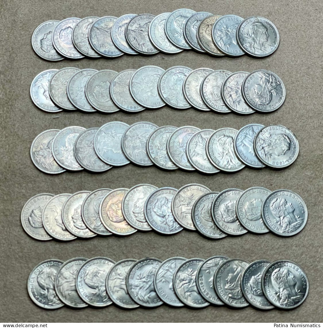 Portugal 50 Centavos KM# 577 1960-68 LOT of 58 Coins UNC