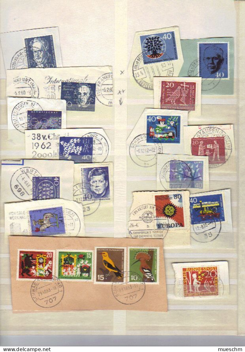 Deutschland, 1959-1967, 20 Briefstücke; Dabei Eine 4fach-Mehrfachfrankatur (10654X) - Verzamelingen