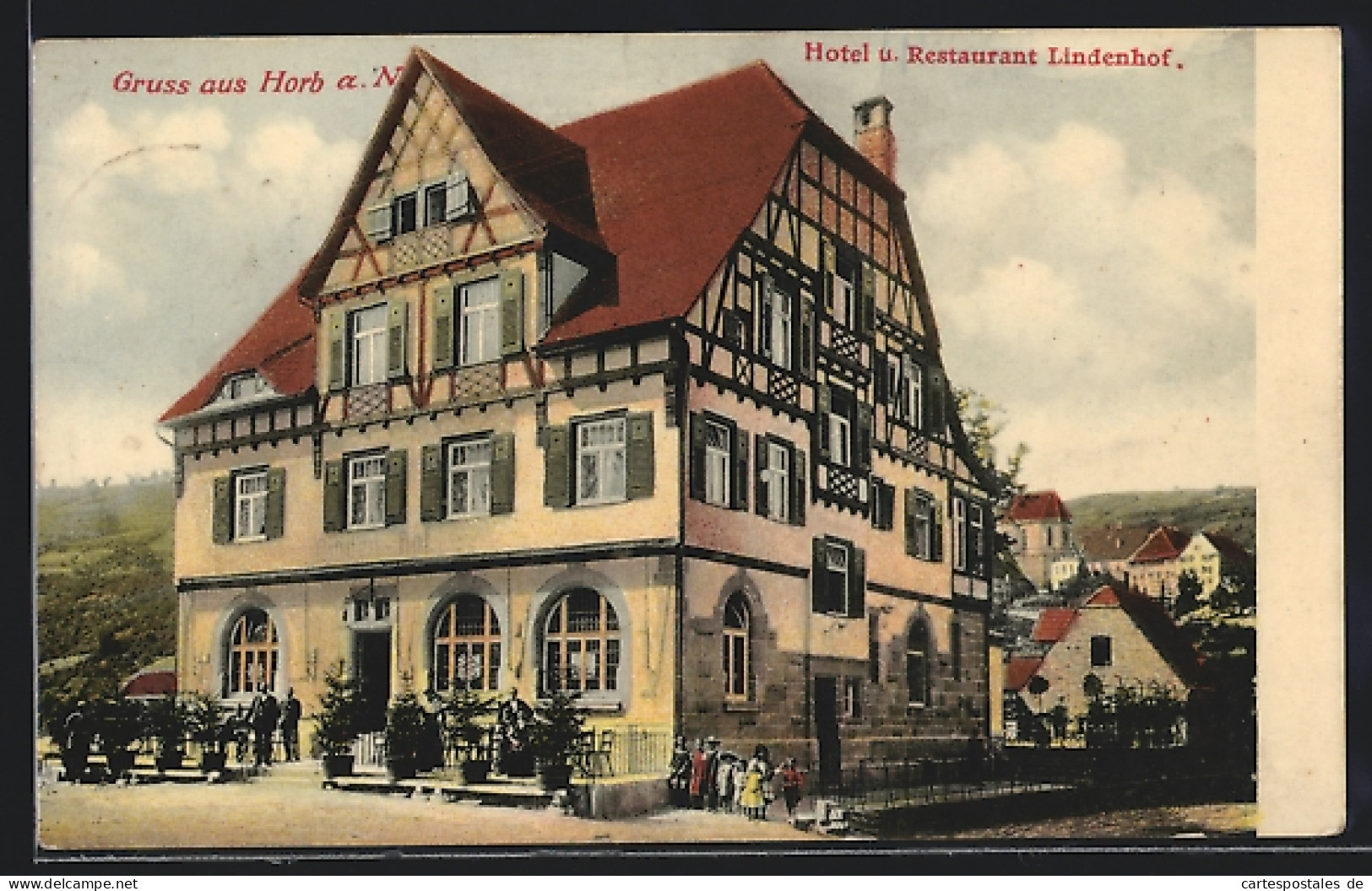 AK Horb A. N., Hotel Und Restaurant Lindenhof, Strassenansicht  - Horb