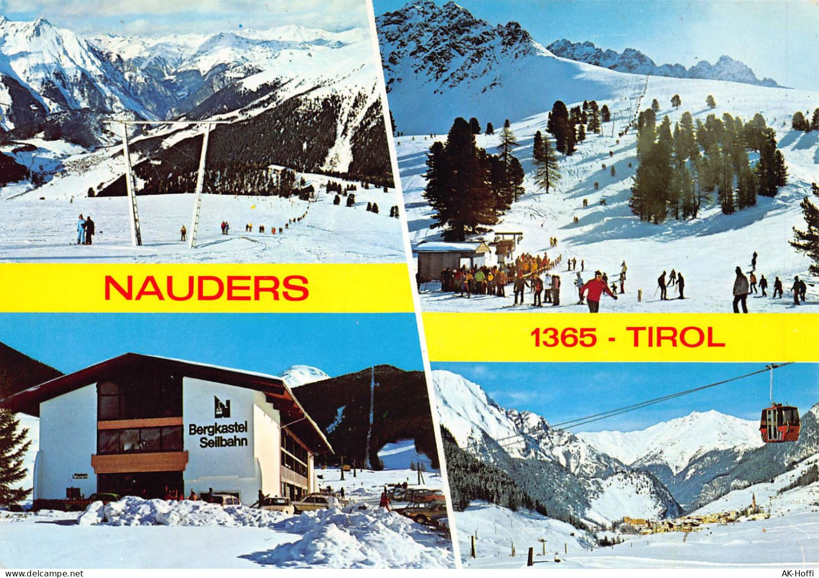 Nauders / Tirol - Bergkastel Seilbahn Skifahrer Skilift - Kabelbanen