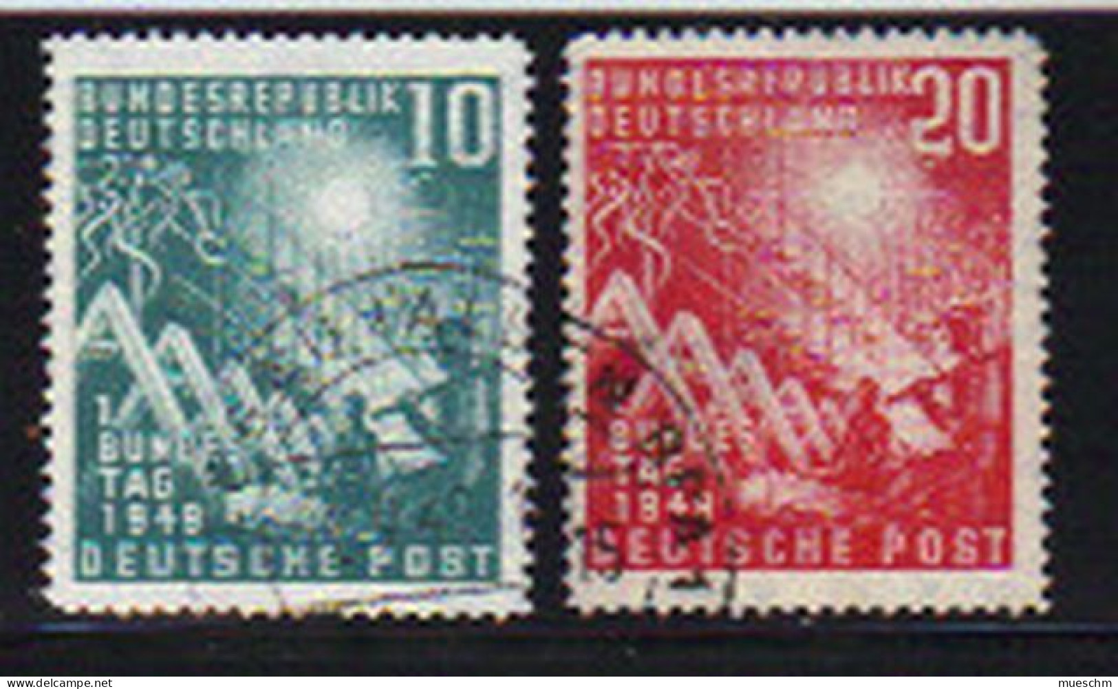 Deutschland, 1949, "Eröffnung D.deutsch.Bundestages", MiNr.111+112, Gestempelt (10661E) - Oblitérés