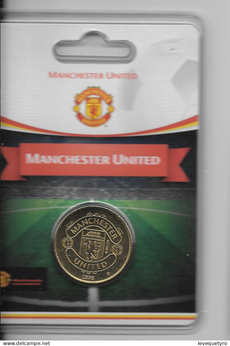 Médaille Touristique Arthus Bertrand AB Sous Encart Football Manchester United  Saison 2011 2012 Logo Du Club - Non-datés