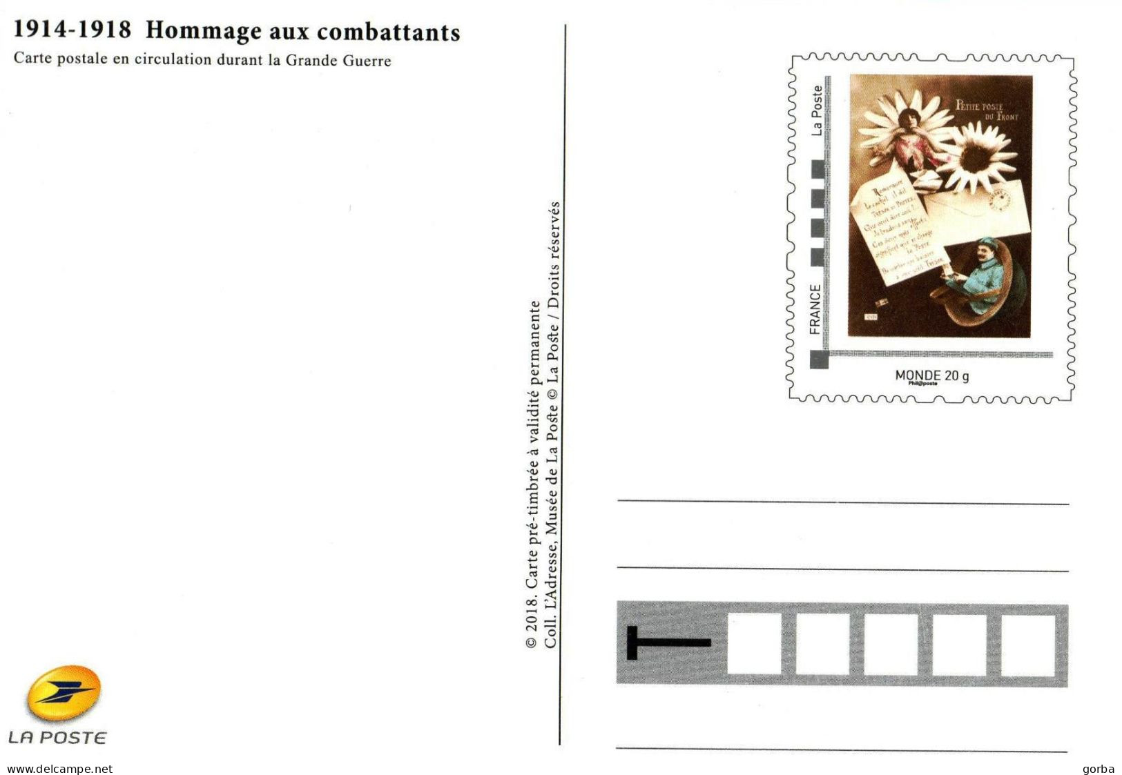 *Carte Maximum Entier Postal - Hommage Aux Combattants 14/18 - Neuve - Enteros Administrativos