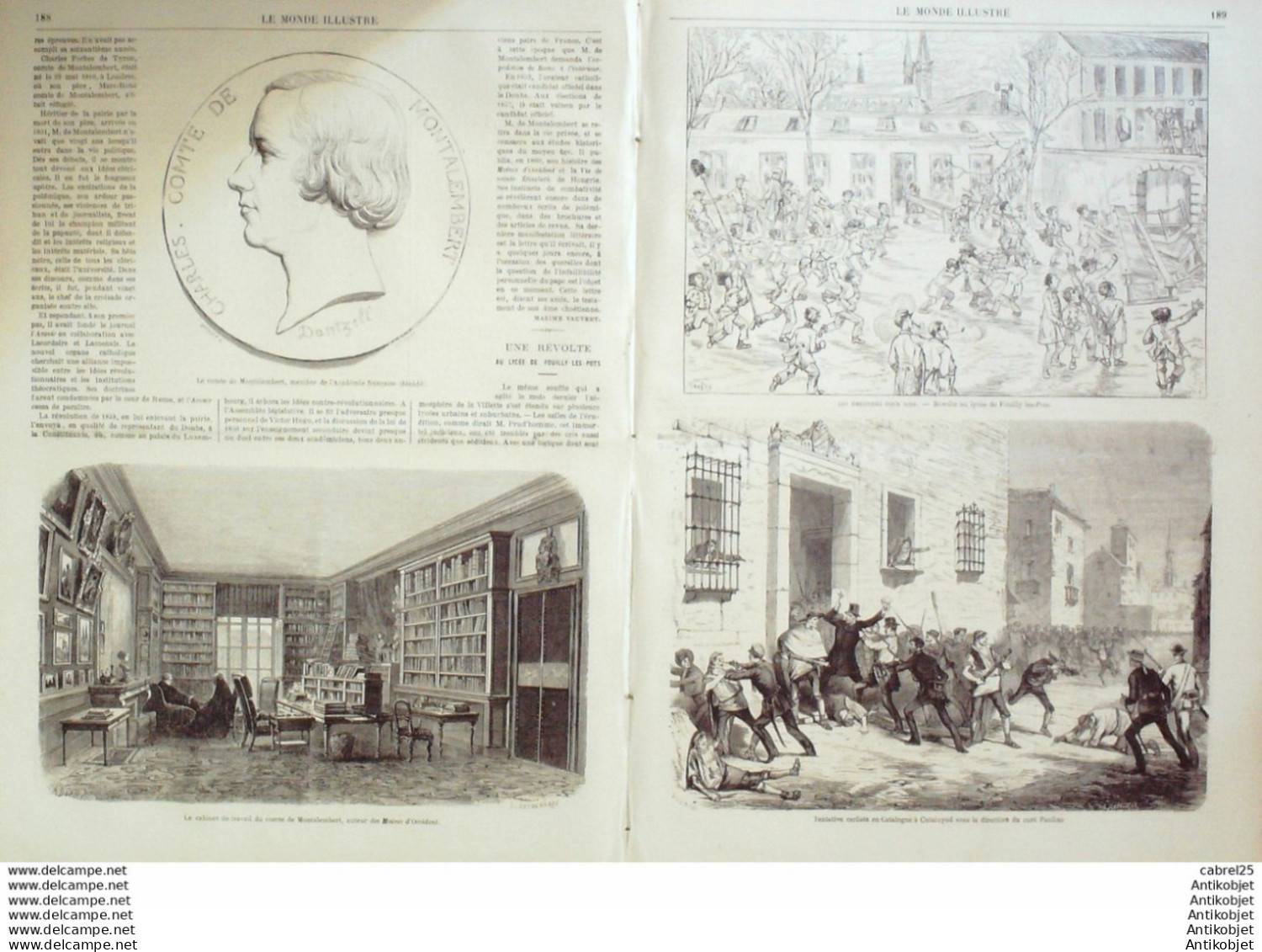 Le Monde Illustré 1870 N°675 Tours (37) Espagne Cataluyud Italie Rome Carnaval Henri De Bourbon Duc De Seville - 1850 - 1899