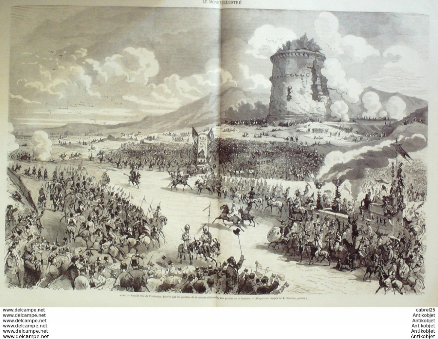 Le Monde Illustré 1870 N°684 Elbeuf (76) Vienne (38) Statue Ponsard Italie Rome Cervara - 1850 - 1899