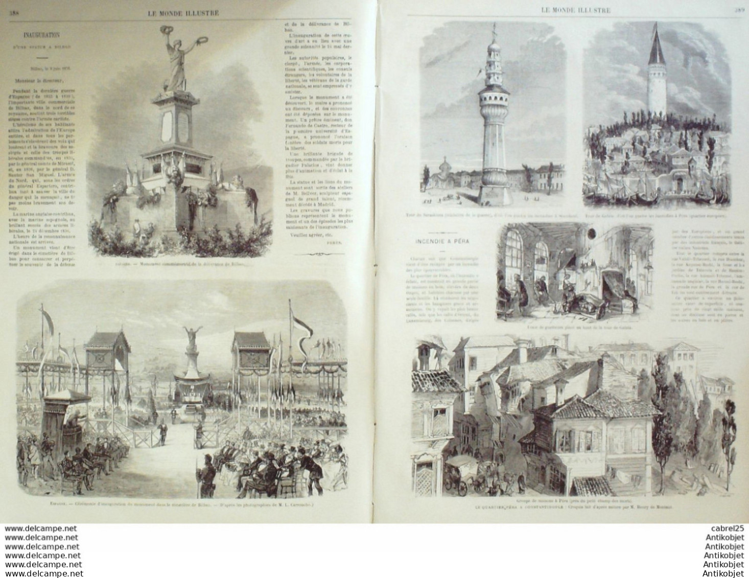 Le Monde Illustré 1870 N°688 Turquie Stamboul Seraskiera Espagne Bilbao Madrid Fontainebleau (77) Auray (56) - 1850 - 1899