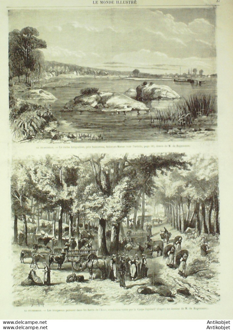 Le Monde Illustré 1870 N°692 Blois (41) Samoreau Montigny-sur-Loing (77) Italie Rome Pie IX St-Gothard - 1850 - 1899