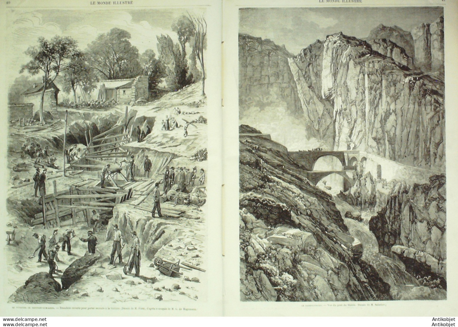 Le Monde Illustré 1870 N°692 Blois (41) Samoreau Montigny-sur-Loing (77) Italie Rome Pie IX St-Gothard - 1850 - 1899