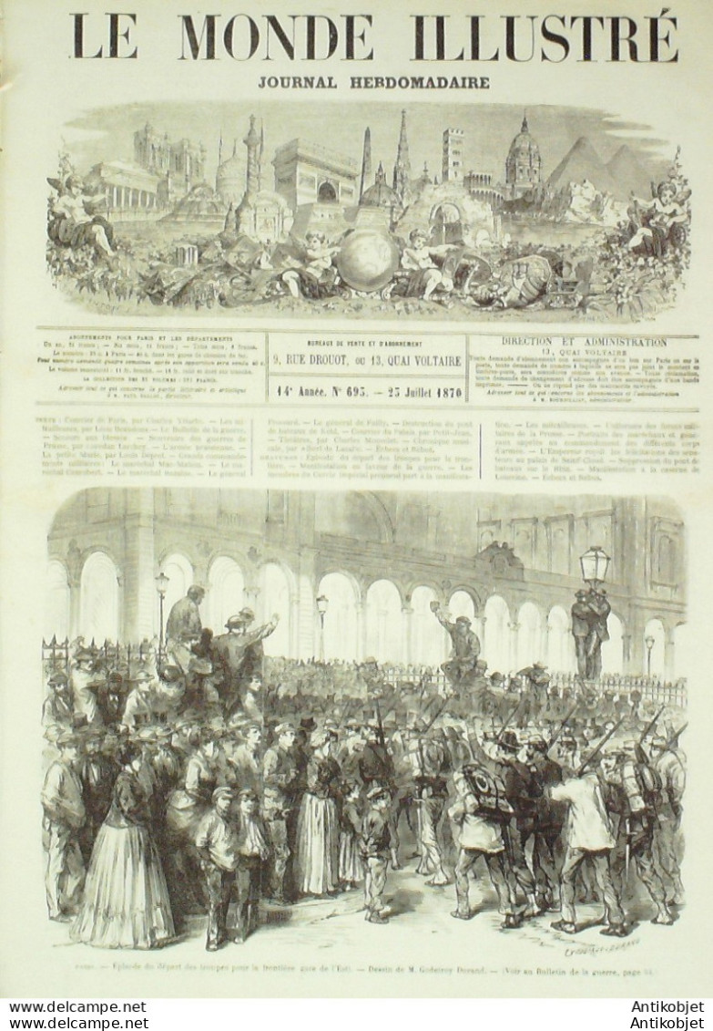 Le Monde Illustré 1870 N°693 St-Cloud (92) Paris13 Caserne Lourcine Prusse Uniformes - 1850 - 1899